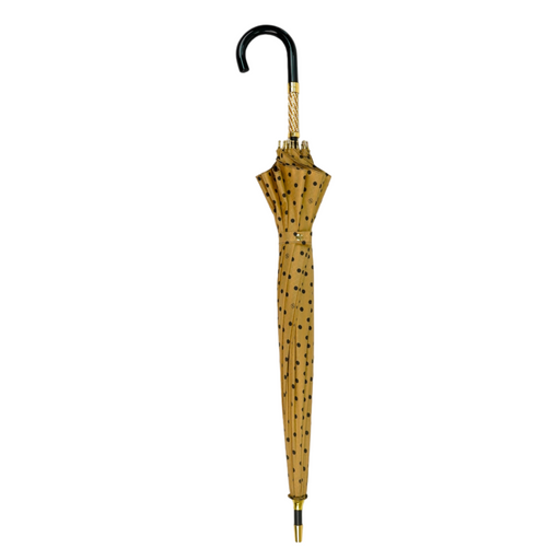 LIMITED COLLECTION - Exclusive Jaquard Polka Dot Gold Umbrella