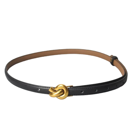 Chic Genuine Leather Women Fashion Belt Knot Buckle Waistband