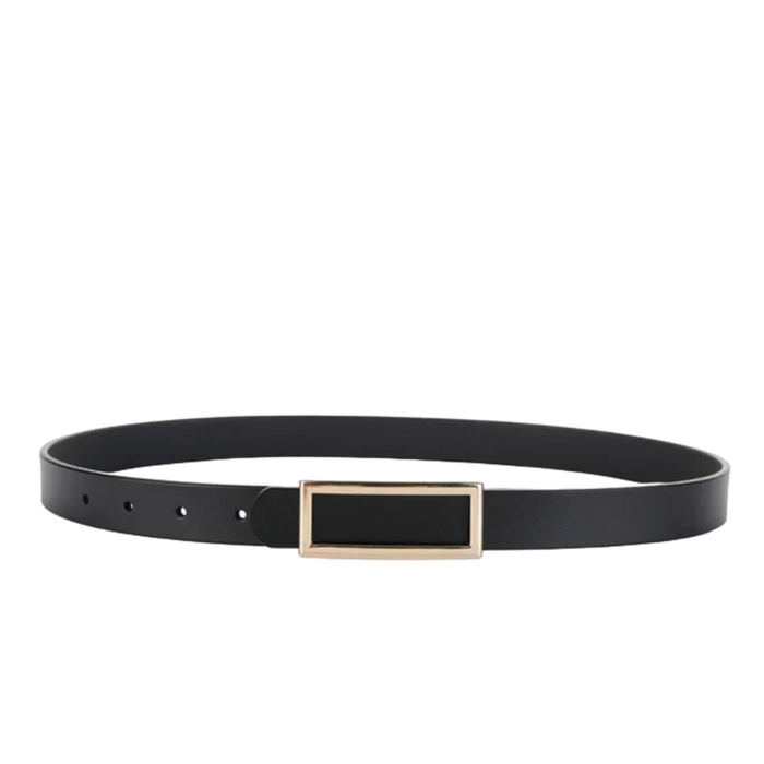 Elegant Genuine Leather Belt with Metal Buckle for Women