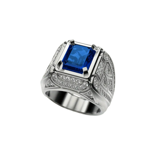 Luxury Retro Ring with Synthetic Sapphire – Stylish Accessory