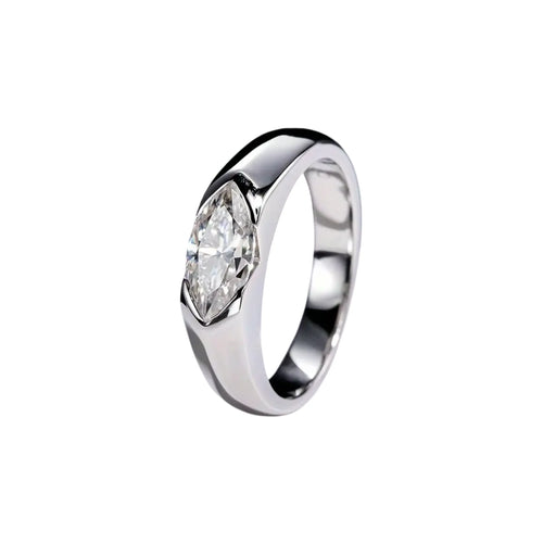 925 Sterling Silver 1 Carat Marquise Cut Moissanite Couple Ring