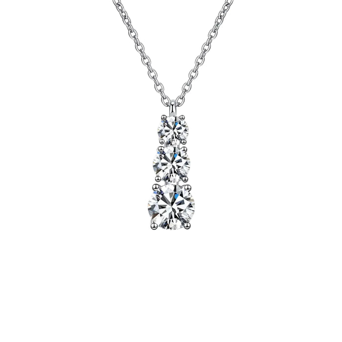 Minimalist Style Elegant Moissanite Pendant Necklace – Sterling Silver