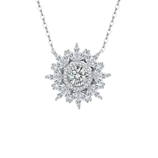 Elegant 925 Sterling Silver Necklace with Moissanite Gemstone