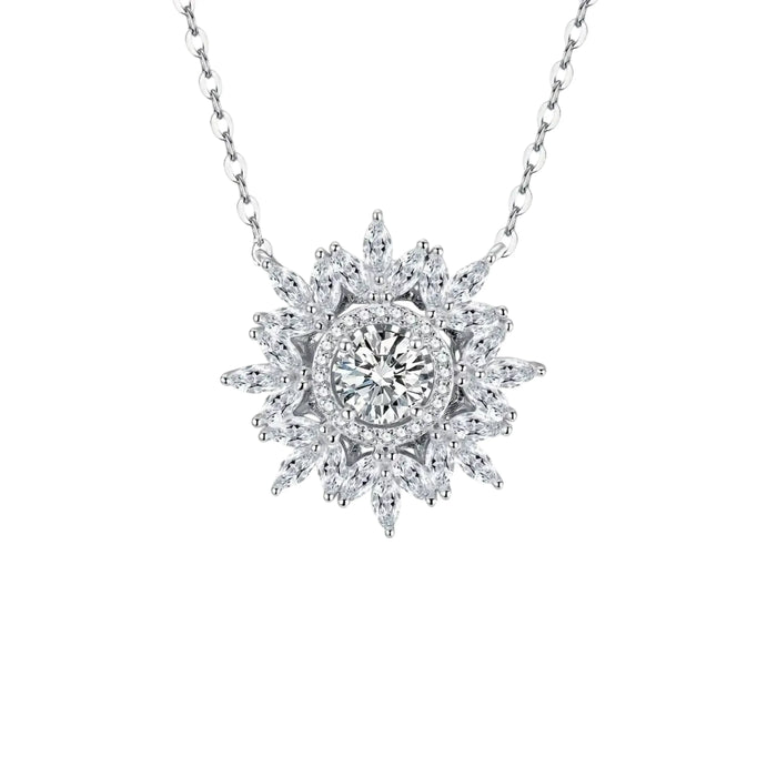 Elegant 925 Sterling Silver Necklace with Moissanite Gemstone
