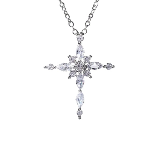 Silvery Zirconia Necklace – Elegant Women's Jewelry