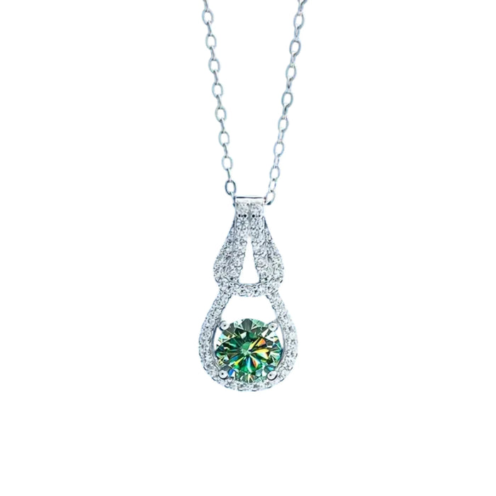 Elegant 1 Carat Moissanite Pendant Necklace – 925 Sterling Silver Luxury Jewelry for Women