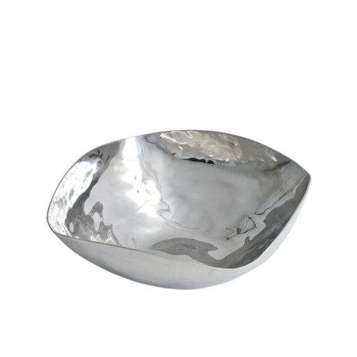 Asymmetrical Steel Bowl – Squaro Design, Polished Hammered Look