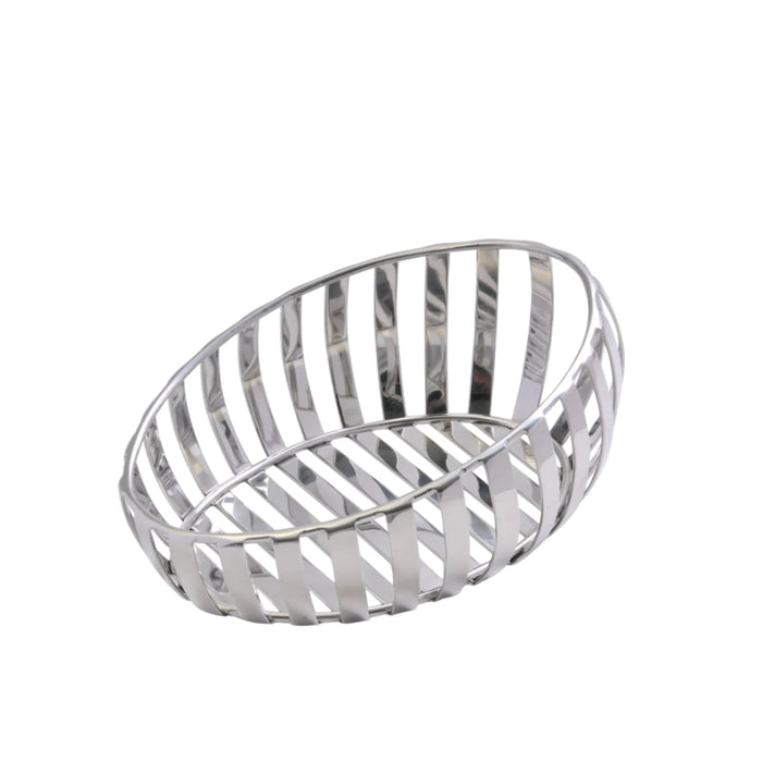 Contemporary Steel Basket Bowl – Openwork Design