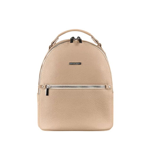 Light Beige Leather Elegant Women's Mini Backpack