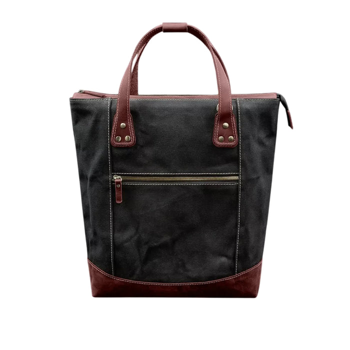 Canvas and Genuine Leather Backpack-Bag – Stylish and Durable Design