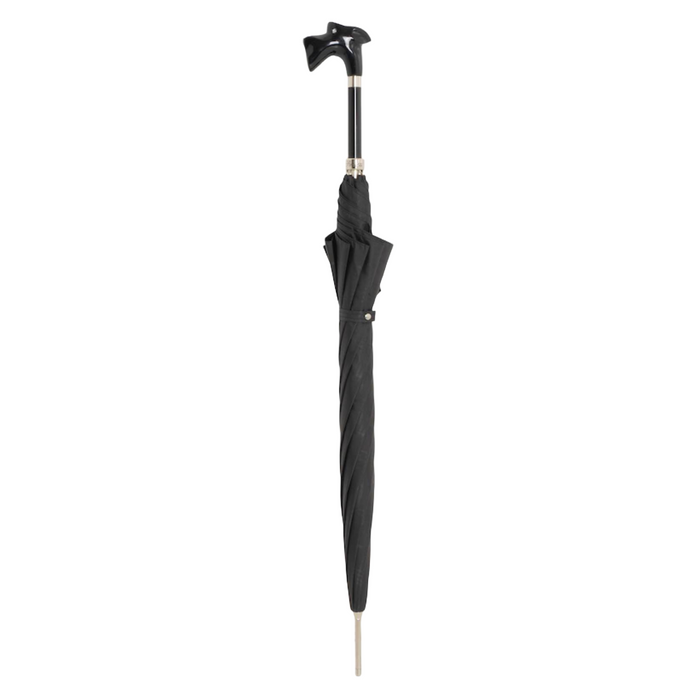 Black Umbrella with Schnauzer Handle – Dog Lover’s Gift