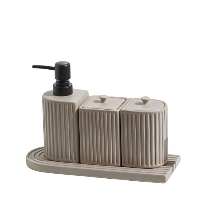 Elegant 4-Piece Ceramic Bathroom Set – Minimalist & Eco-Friendly