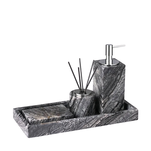 Elegant Marble Bathroom Accessories Collection – Soap Dispensers & Trays