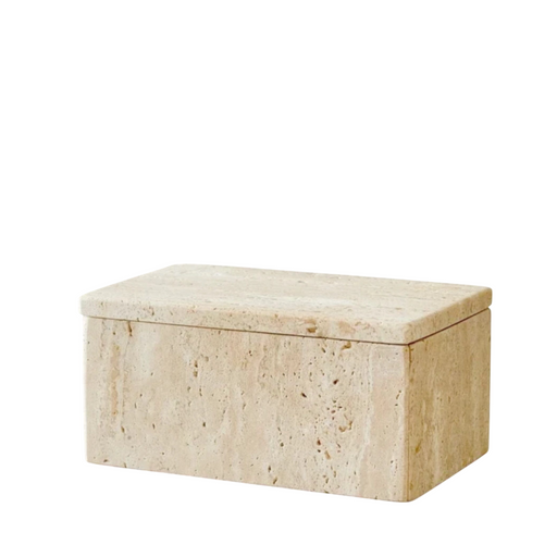 Elegant Travertine Stone Storage Box – Unique Natural Organizer