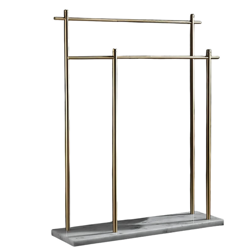 Elegant Marble Base Towel Holder with Durable Copper Rods