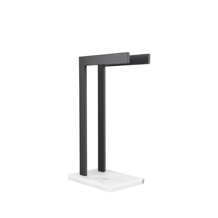 Stylish Dual Rod Stainless Steel and Marble Towel Holder