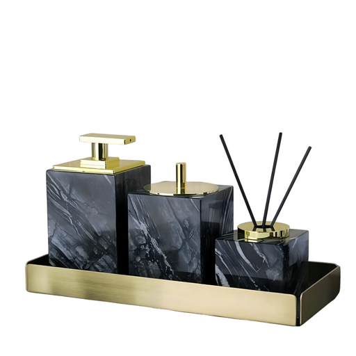 Luxurious Black Marble Bathroom Accessories Set