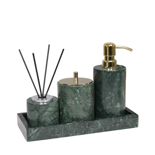Elegant Green Marble Bathroom Accessories Set