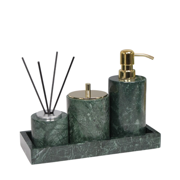 Elegant Green Marble Bathroom Accessories Set