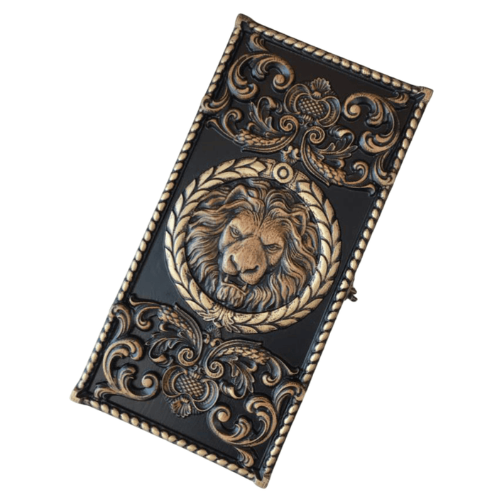 Wooden Backgammon "Lion", Carved Backgammon, Customized Backgammon