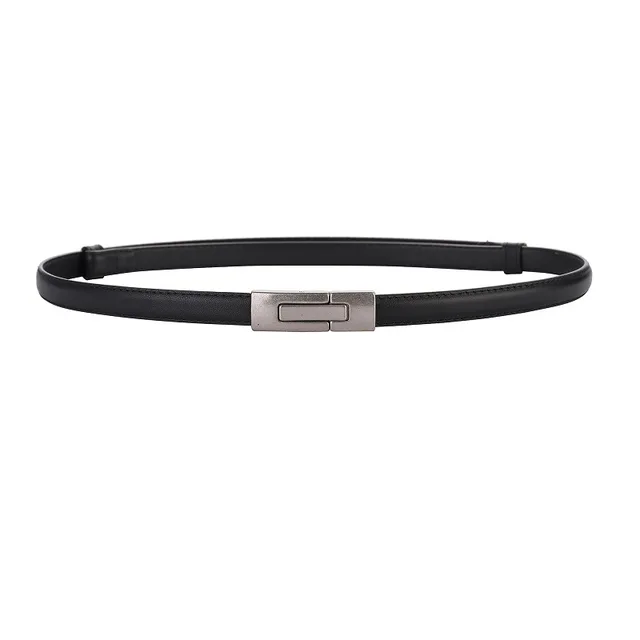 Elegant Skinny Patent Genuine Leather Slim Belt for Dress
