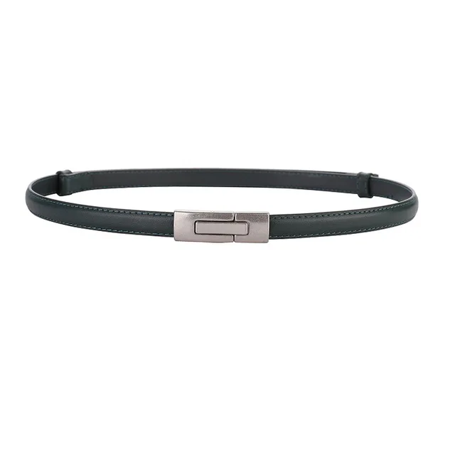 Elegant Skinny Patent Genuine Leather Slim Belt for Dress