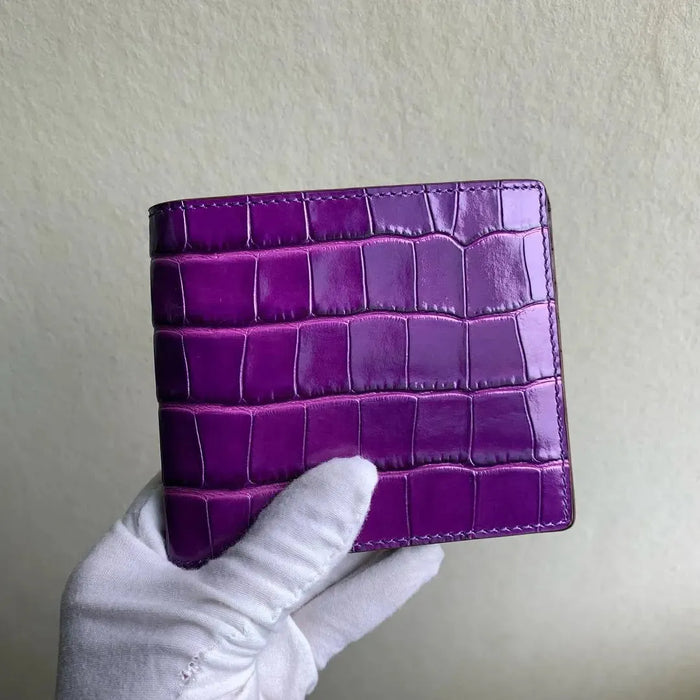 Chic Men's Luxury Wallet in Italian Crocodile Pattern Leather