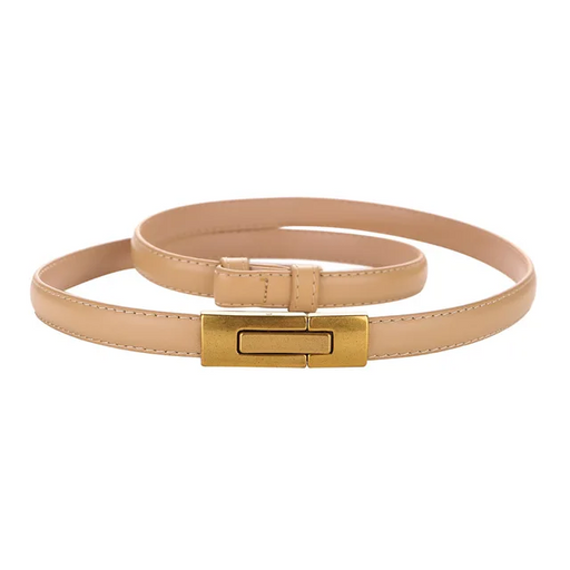 Elegant Skinny Patent Genuine Leather Slim Belt for Dress