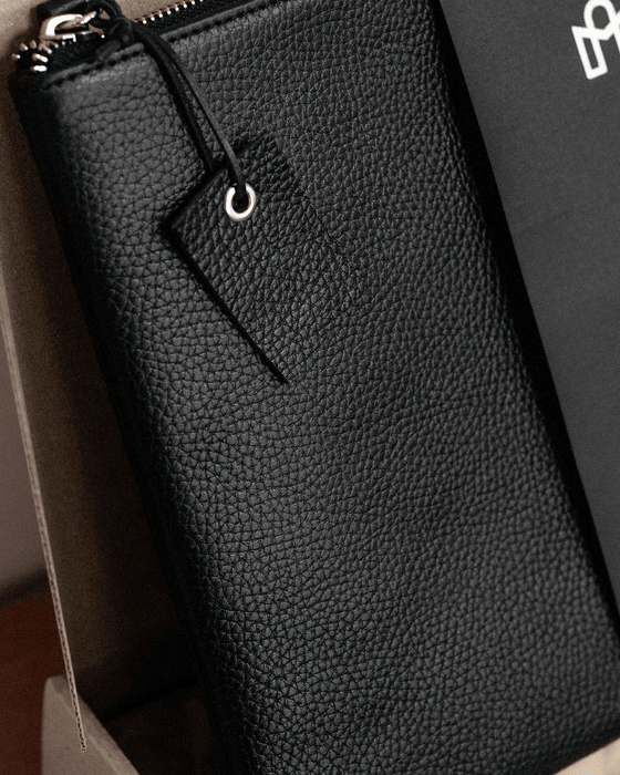 Leather Laptop Sleeve MacBook, Black - Minimalist Style