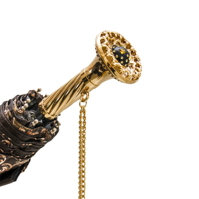 Cheetah Print Folding Umbrella with Designer Handle
