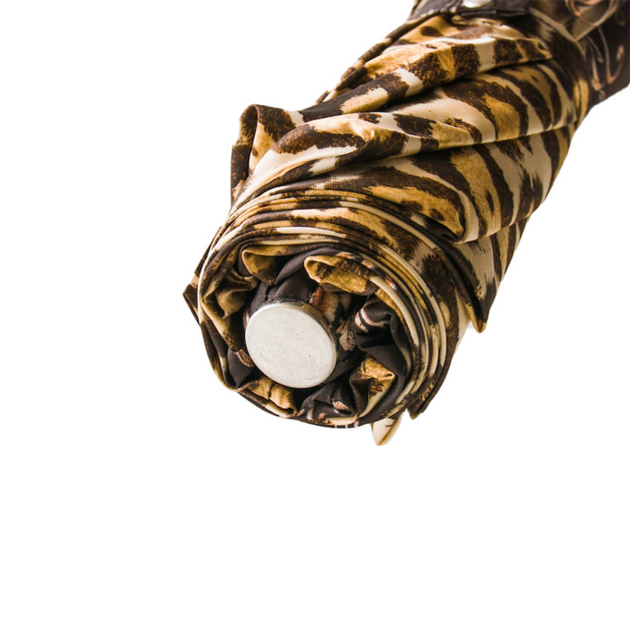 Cheetah Print Folding Umbrella with Designer Handle