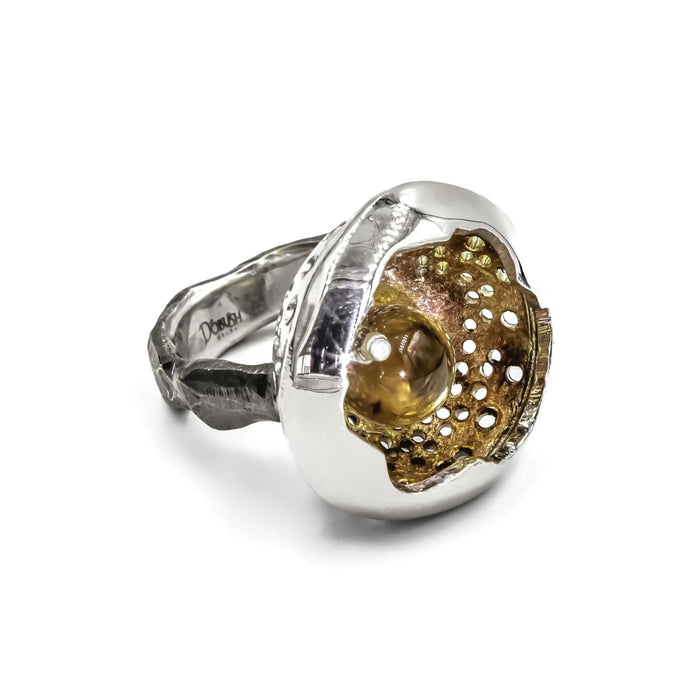 Unique Design Citrine & Diamond Ring Luxury Jewelry