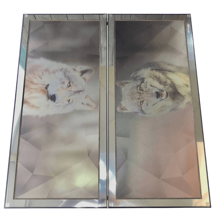 Metal Backgammon "Wolf", 60×30 Cm, Stylish Backgammon Board