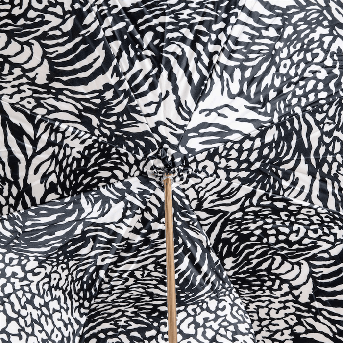 White Zebra Leather Glamour Umbrella Fashionable