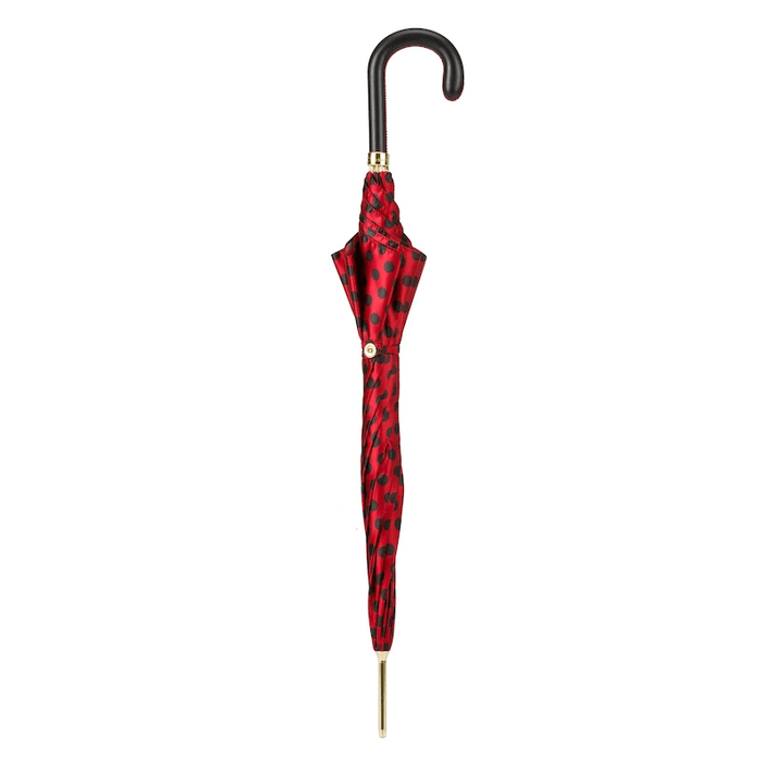 Red & Black Polka Dot Chic Designer Umbrella
