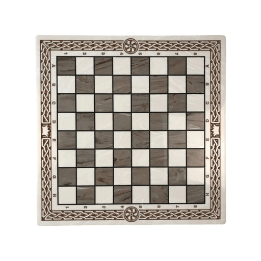 White Acrylic Stone Chess Set With Marble Chess Board