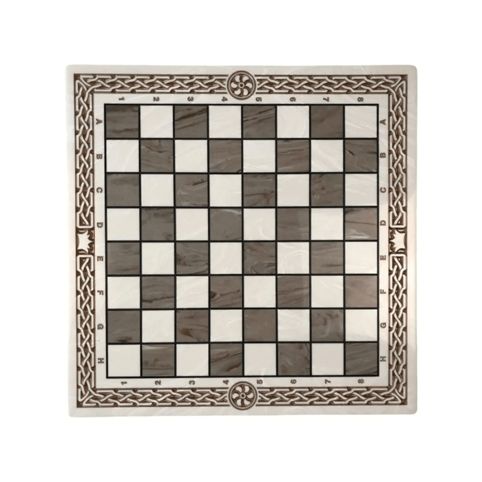 White Acrylic Stone Chess Set With Marble Chess Board