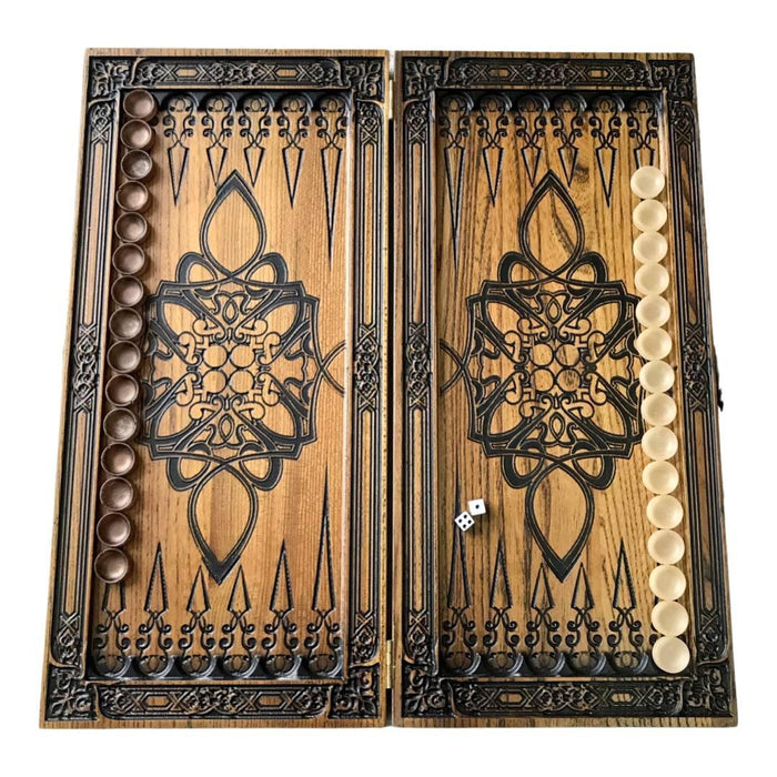 Unique Wooden Backgammon "Ornament", 46×23×3 cm