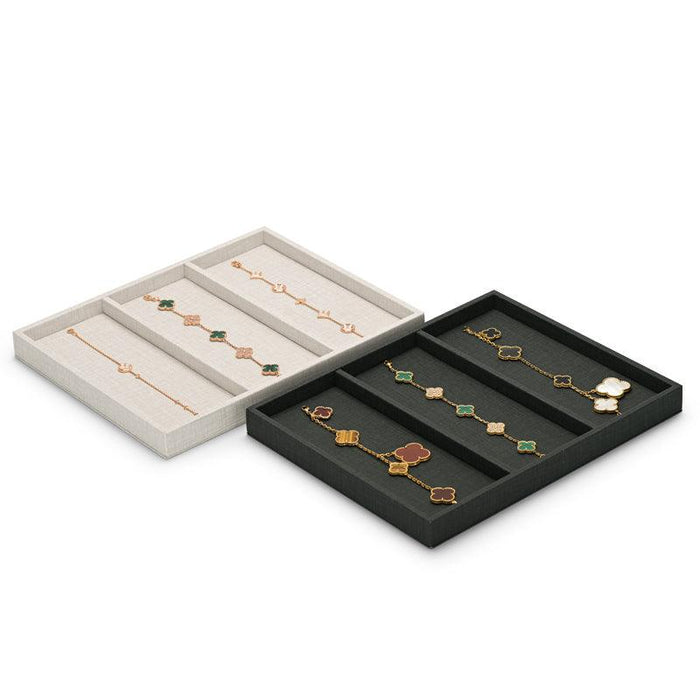 PU Leather 1:3 Compartment Jewelry Display Tray