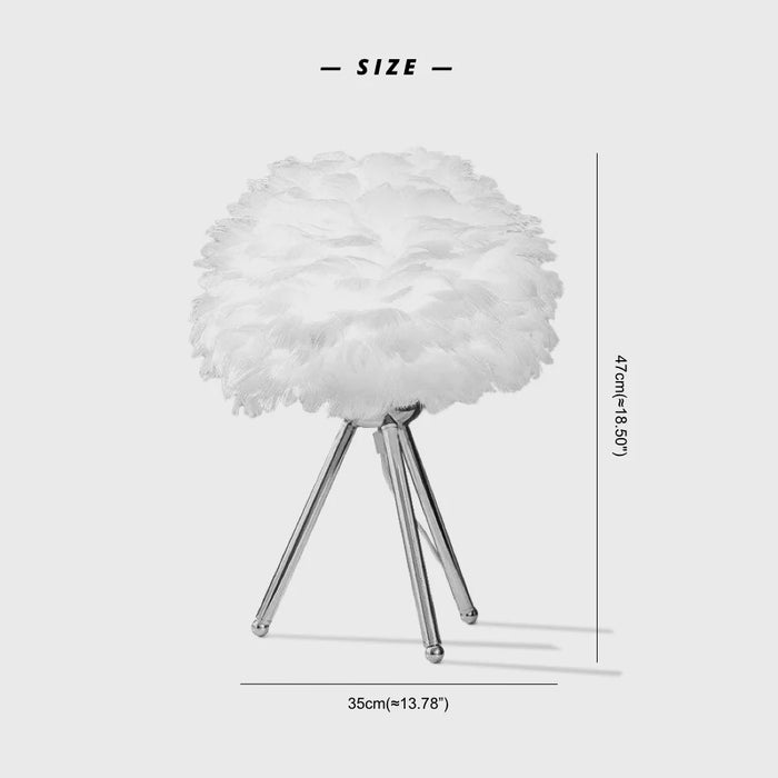 Elegant Feather Table Lamp with a Sleek Tripod Base for a Modern Touch