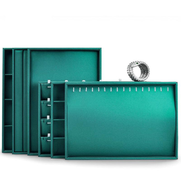 Luxury Green Leather Jewelry Display Tray