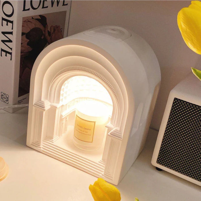 Elegant Aroma Candle Warmer with a Minimalist Table Lamp Design