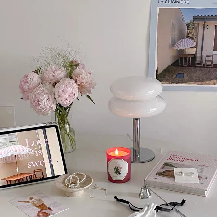 Minimalist and Elegant Nordic Round Metal and Glass Table Lamp