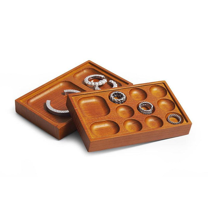 Stackable Ash Wood Jewelry Display Tray Organizer