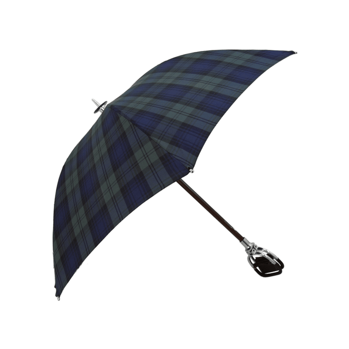 Handcrafted Leather Seat Umbrella- Black Watch Tartan