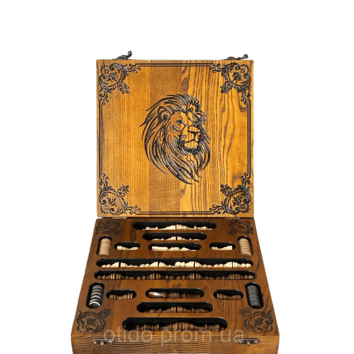 Handmade Woode Travel Chess Set, Checkers Set