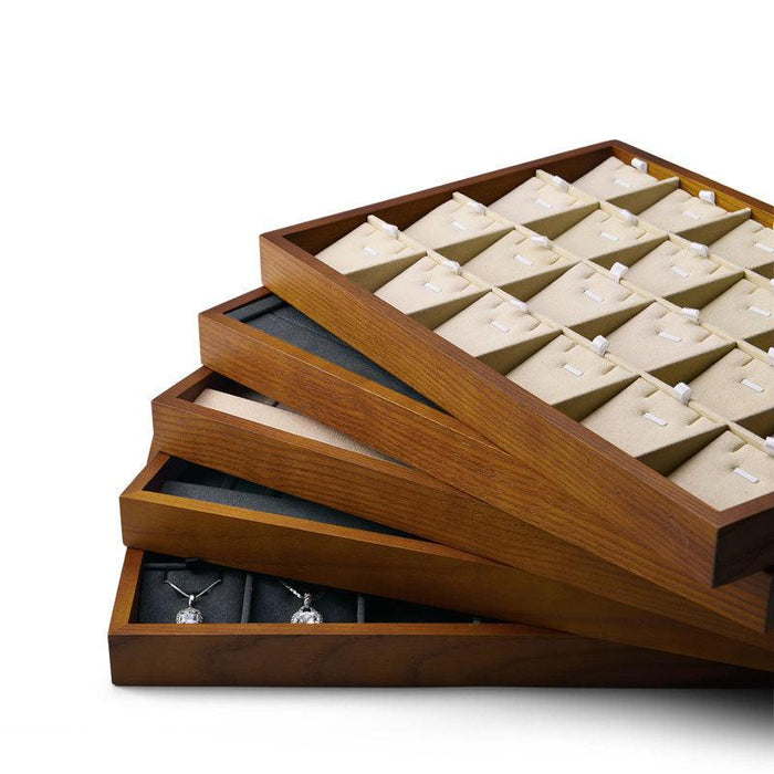 Stackable Solid Wood Jewelry Storage Display Tray