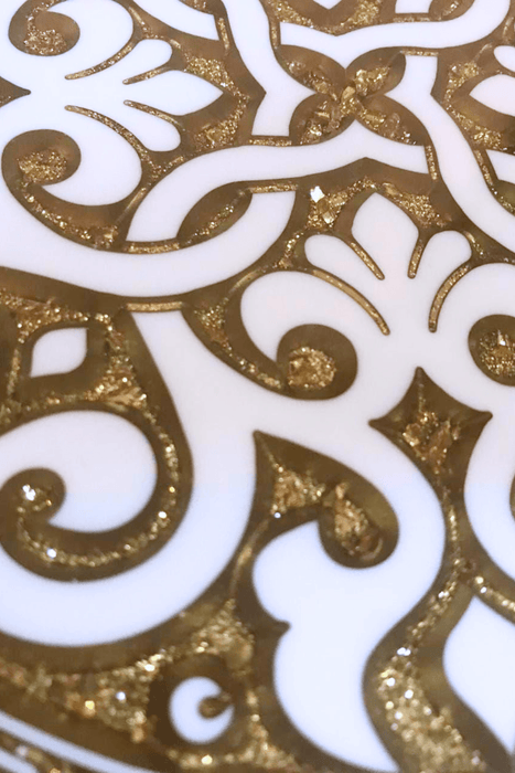 Luxury White Acrylic Stone Backgammon "Pattern" 60×30 cm