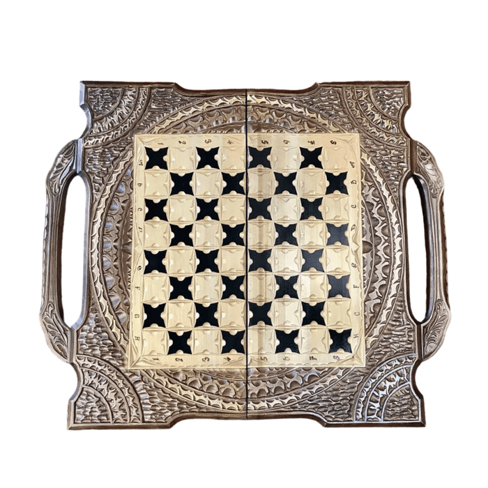 Handcarved Luxury Wooden Chess Set 3 In 1, 60x30x9 cm