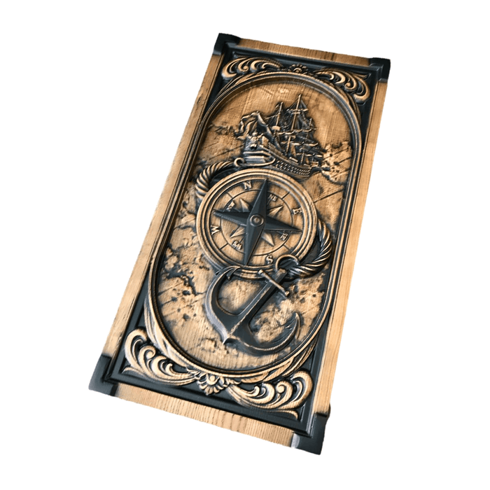 Wooden Backgammon "Compass", Travel Backgammon Set